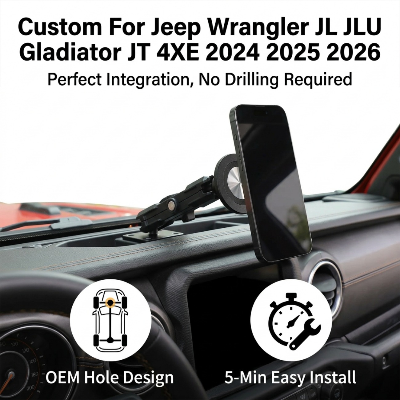 Outdoor Camping Jeep - Supporto Magnetico Regolabile per Cellulare da