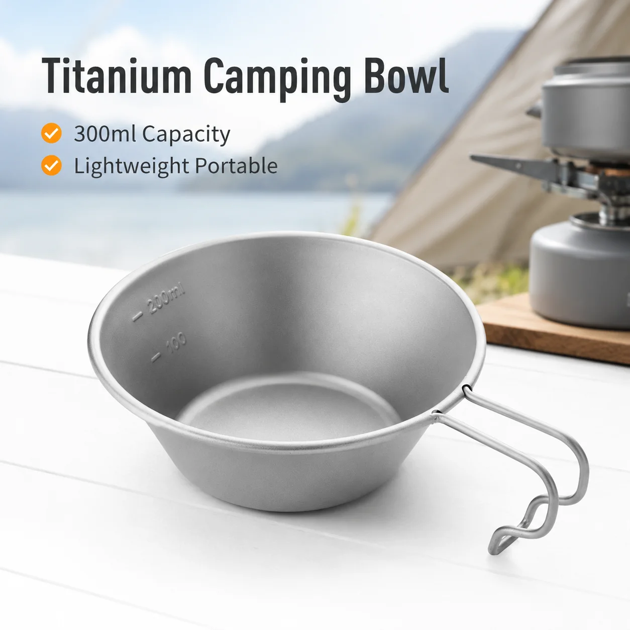 Outdoor Camping Meals - Ciotola Sierra in Titanio Leggera con