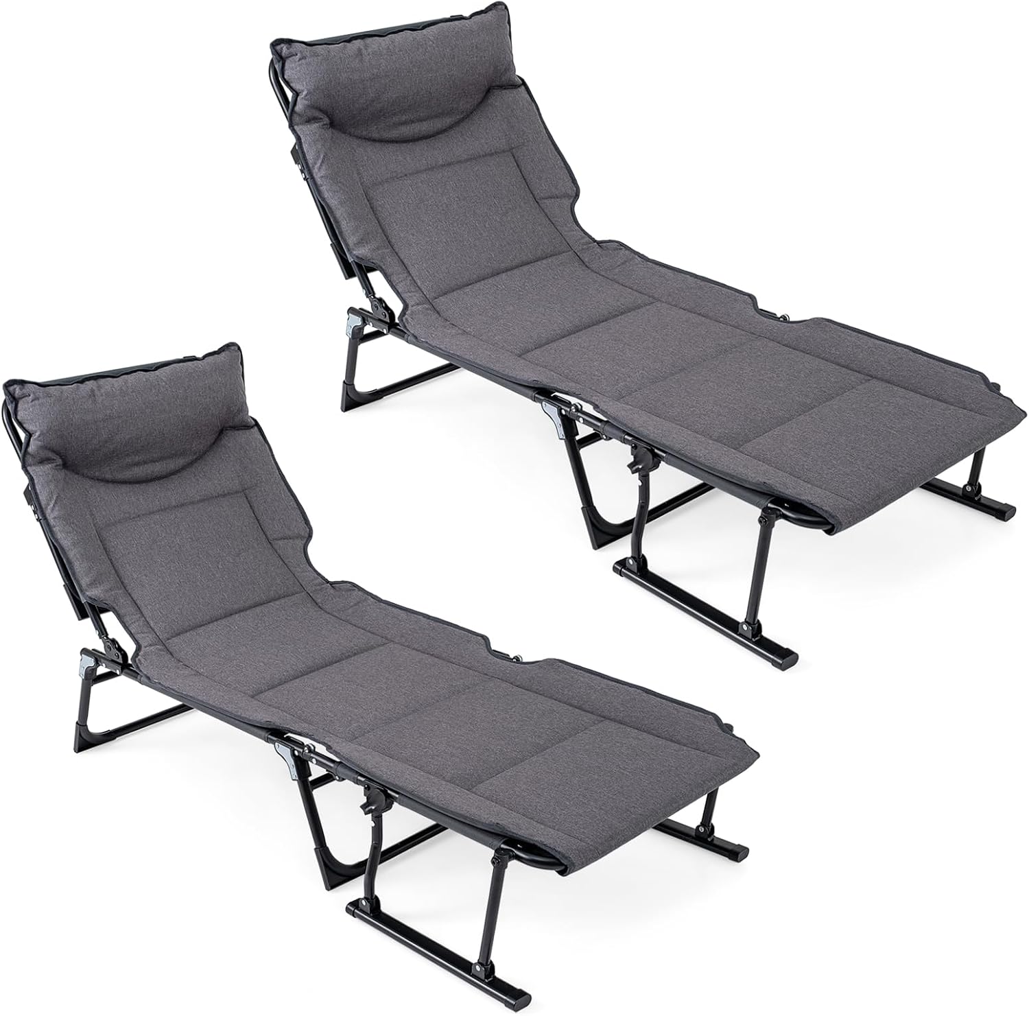 Outdoor Camping Cot - Set di 2 sedie a sdraio