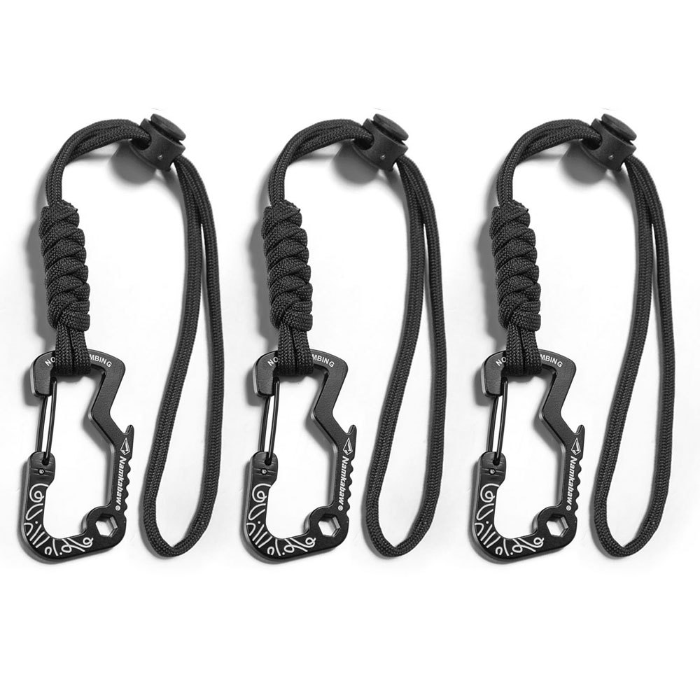 Outdoor Camping Essential Gear - Moschettone Tattico Multifunzione con Cordino Portachiavi