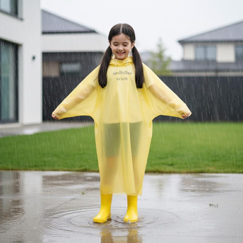 Outdoor Camping Kids Activities - Impermeabile Monouso Lungo per Bambini in