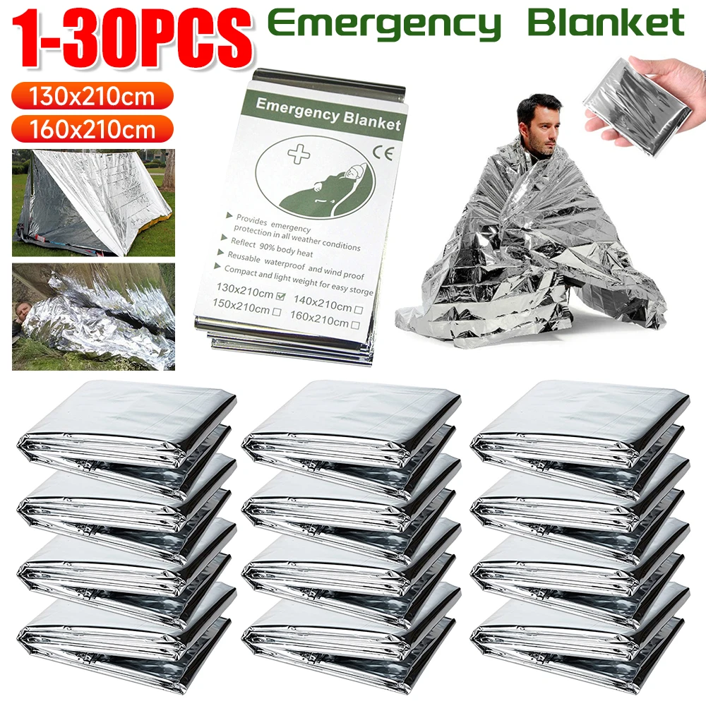 Survival Kit - 1-30PCS Coperta di emergenza Sopravvivenza all'aperto