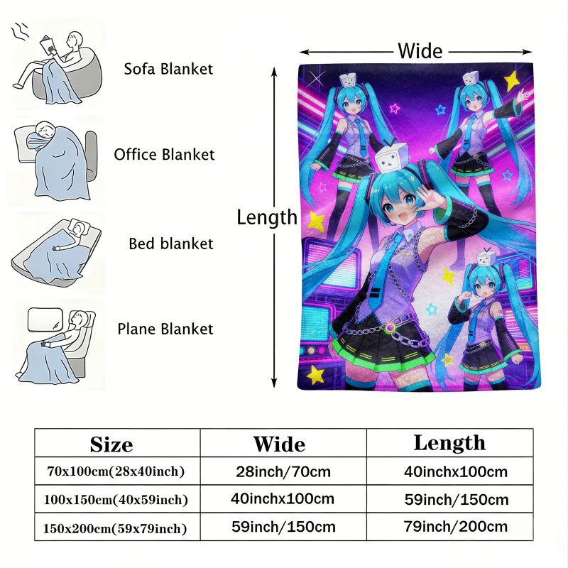 Coperta in flanella Hatsune Mi - Outdoor Camping Anime recensione e prezzo