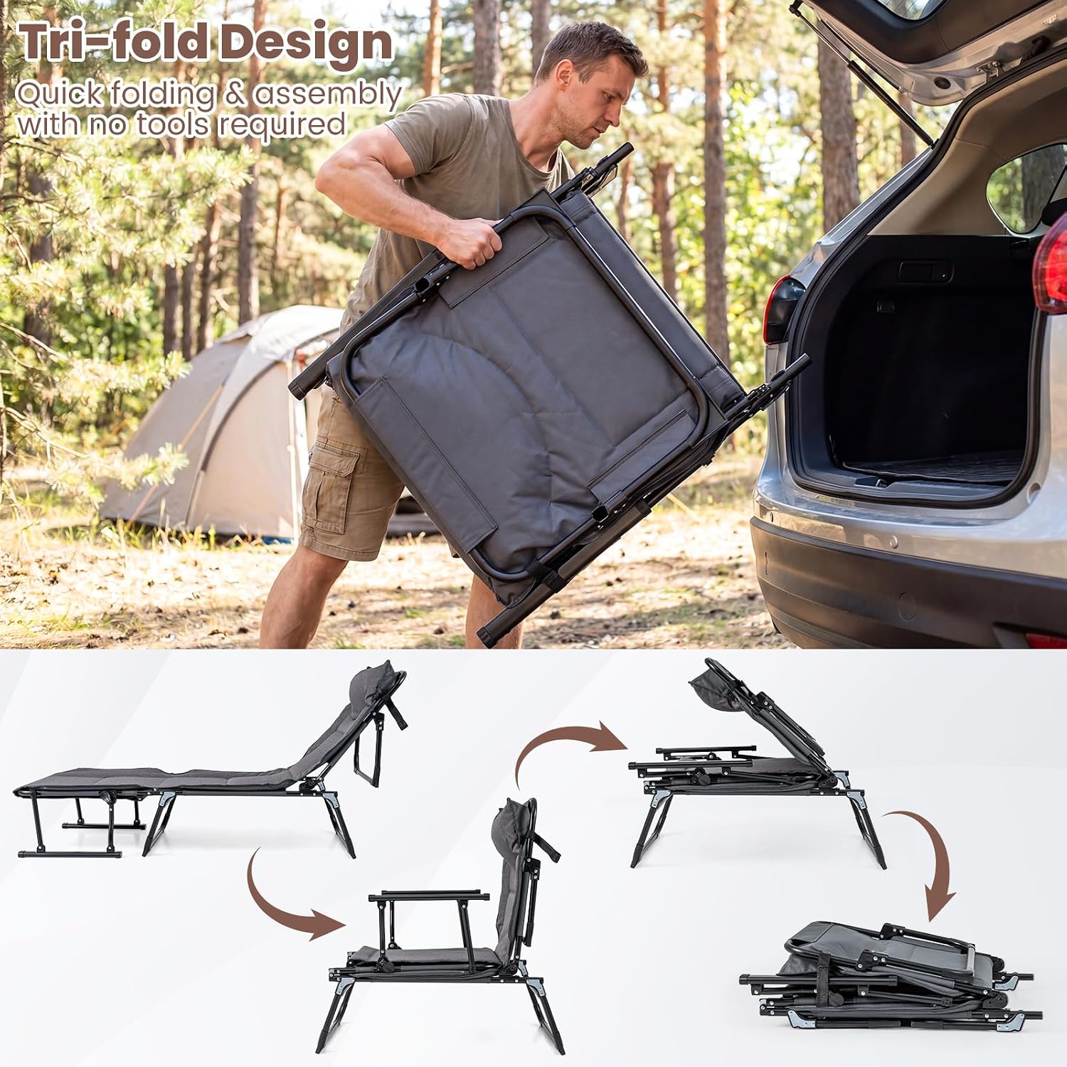 Set di 2 sedie a sdraio pieghe - Outdoor Camping Cot recensione e prezzo