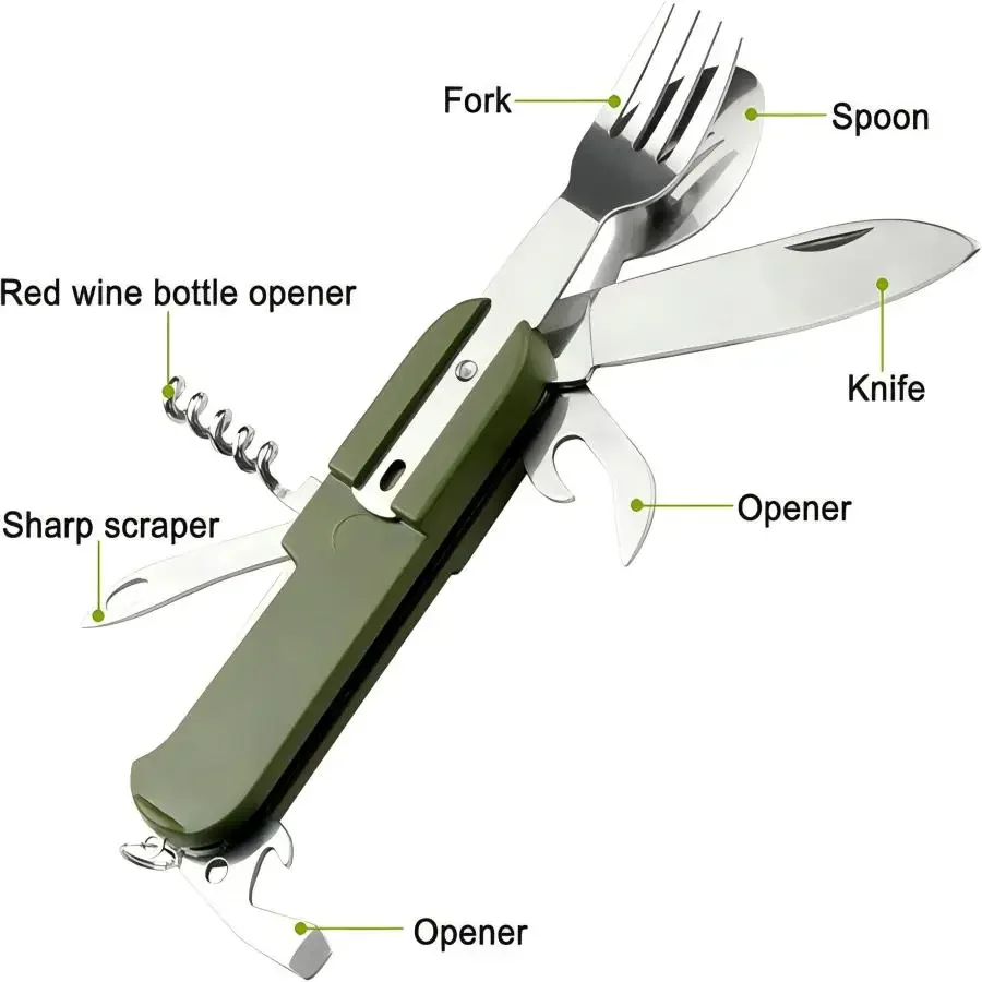 Set da Viaggio 5-in-1 in Accia - Outdoor Camping Essential Gear recensione e prezzo