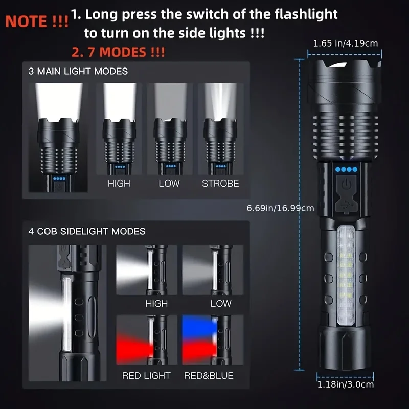 Potente Torcia LED con Indicat - Battery Outdoor Camping recensione e prezzo